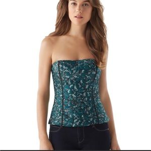 White House Black Market Butterfly pattern bustier size 10 trendy corset top